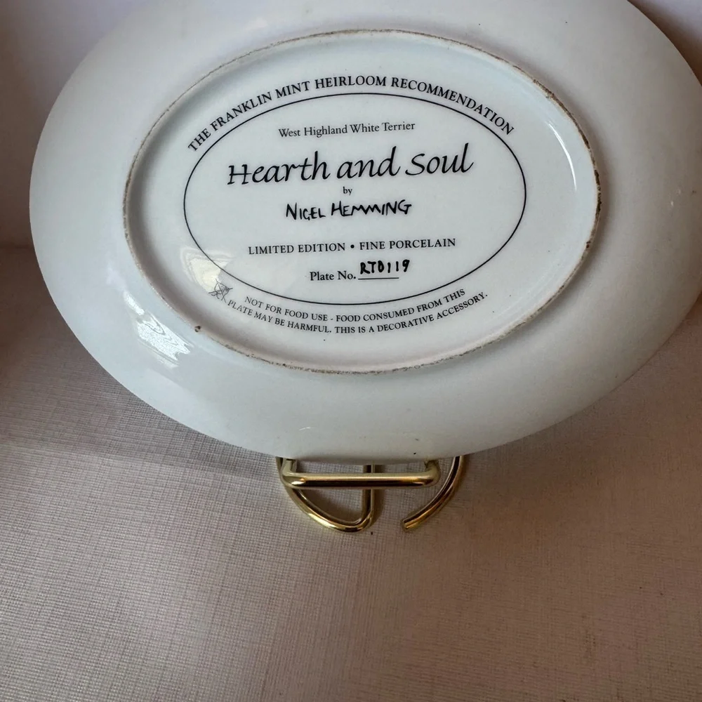 The Franklin Mint Plate “Hearth And Soul” by Nigel Hemming Limited Edition EUC